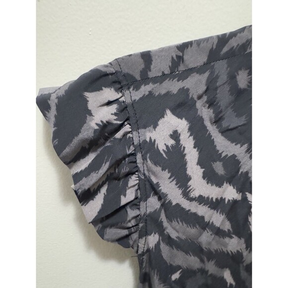 All Saints Zebra Animal Print Viscose Round Collar Midi‎ Dress Size Small - Picture 4 of 8